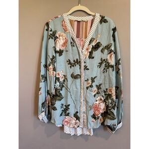 Soft Surroundings‎ Floral Tiered Boho Flowy Blouse Medium Cottagecore
